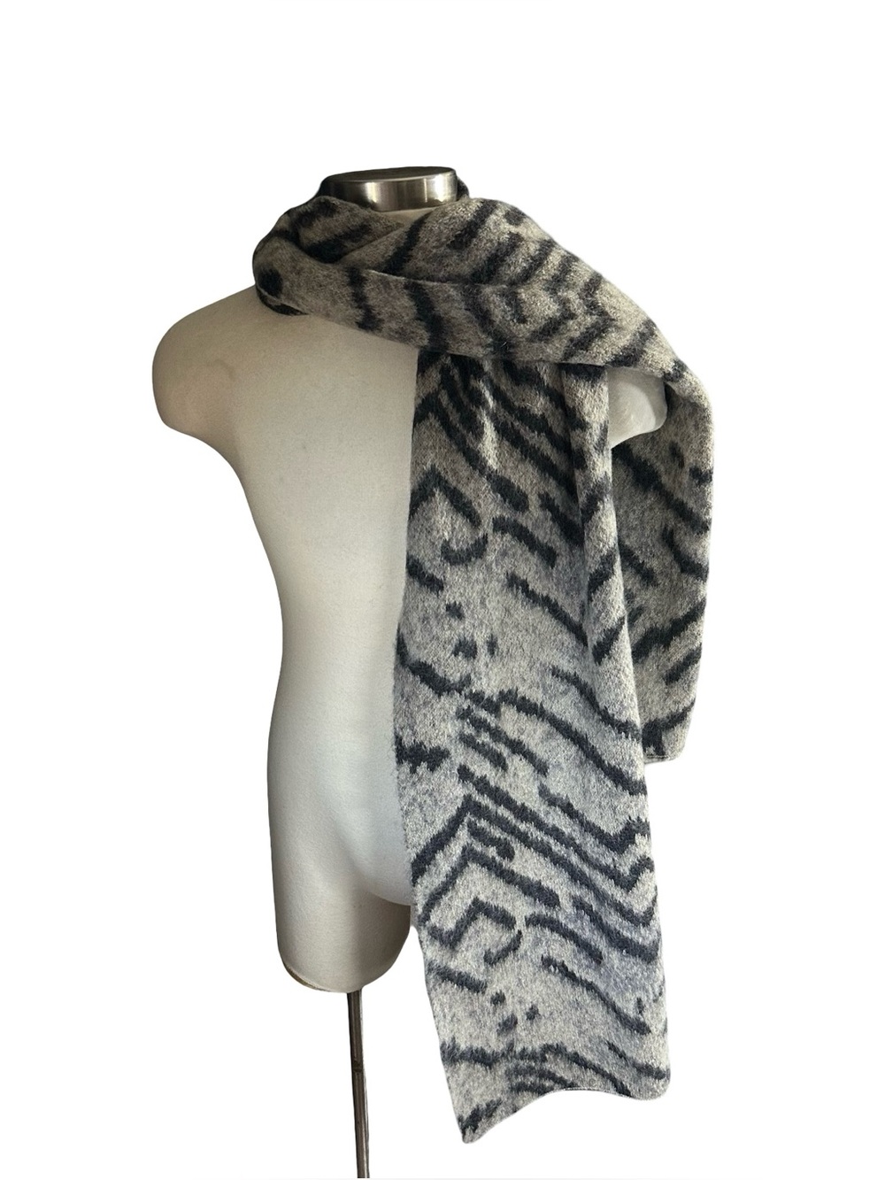 By Malene Birger Minoan Kidmohair Wool Geometric Abstract Winter Scarf Wrap NWOT